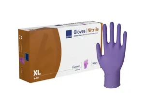 Undersökningshandske, ABENA Classic Sensitive, XL, lila, nitril, puderfri - (100 st.)