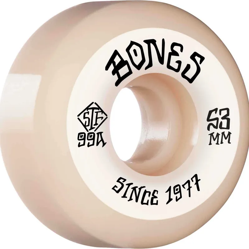 Bones Wheels STF Skateboard Heritage Roots 53mm V5 4pk Vit