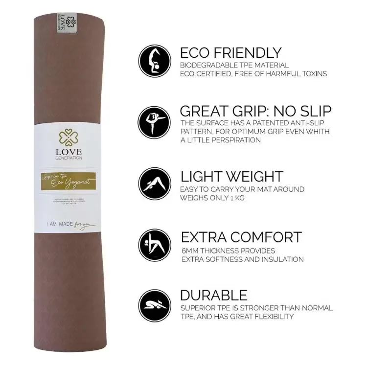 Yogamatta Eco TPE 6mm Excellent Earth - Love Generation