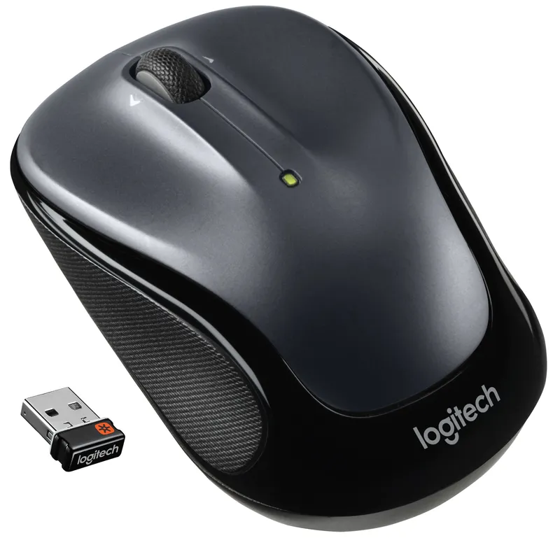Logitech M325s - Mus - höger- och vänsterhänta - optisk - 5 knappar - trådlös - 2.4 GHz - trådlös USB-mottagare - mörkgrå