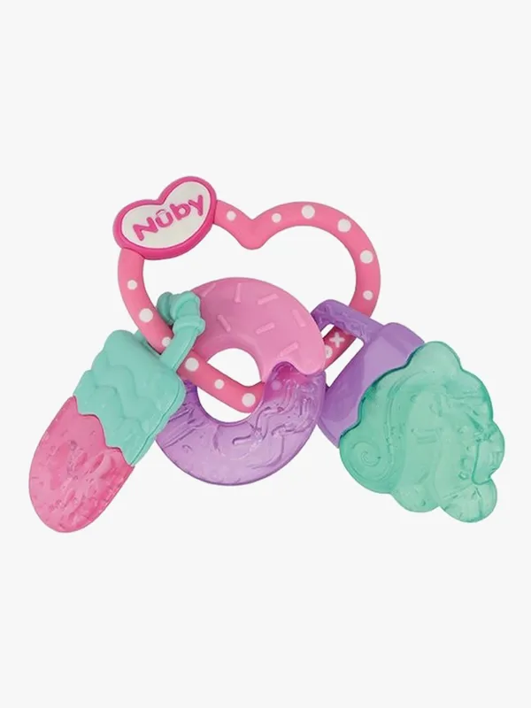Nuby Icy Bite Sweets Bitring, Pink/Turqoise/Purple