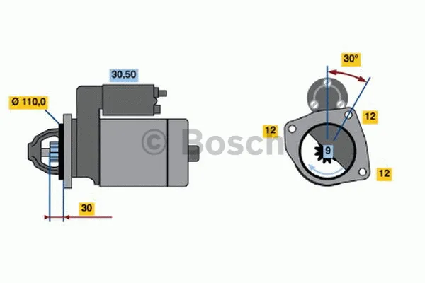 Startmotor BOSCH 0 986 011 060