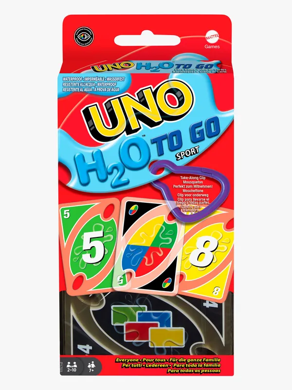 Mattel Games UNO H2O to Go kortspel, vattenresistent