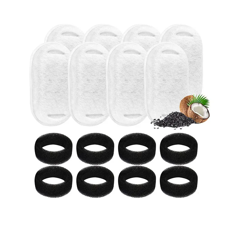 Kattvattenfontänfilter för PETLIBRO kapselvattenfontän för husdjur Black&White 18+18 packs