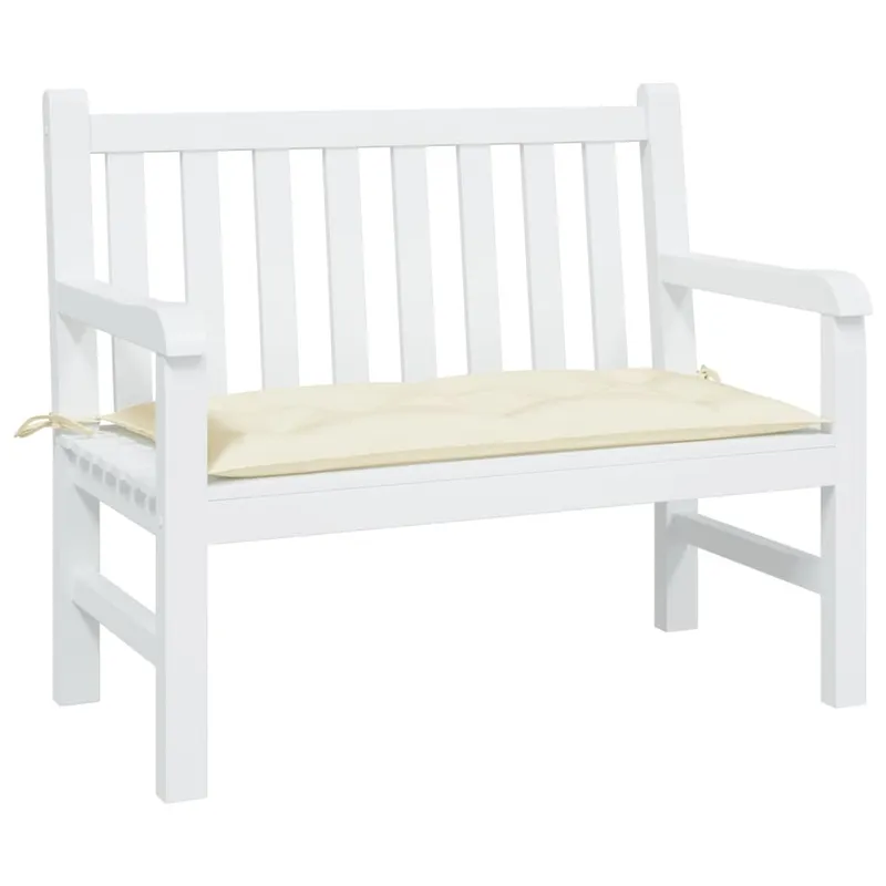 vidaXL Bänkdyna för trädgården gräddvit 100x50x7 cm oxfordtyg