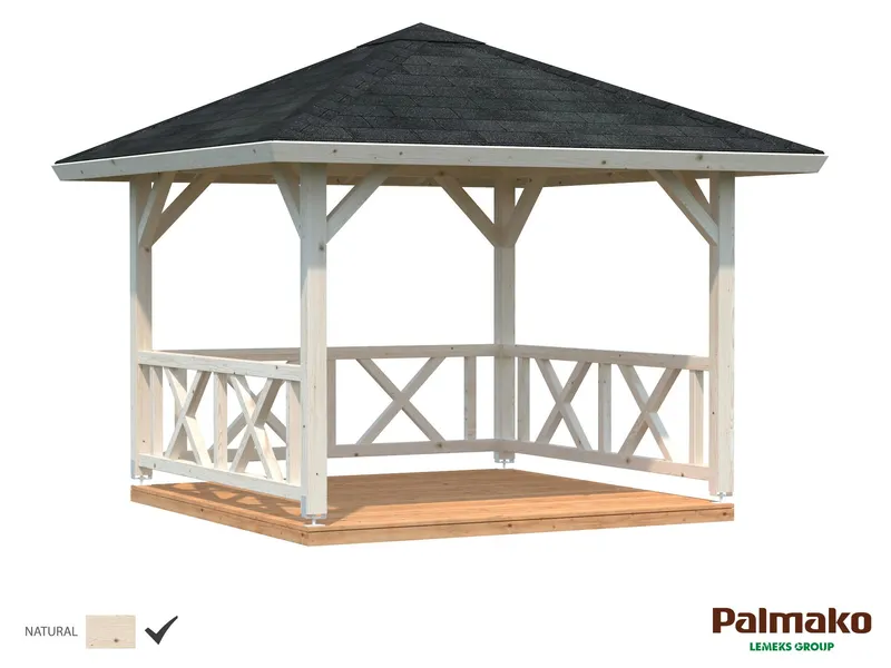 Palmako Betty Paviljong 9 m², utan golv, obehandlad