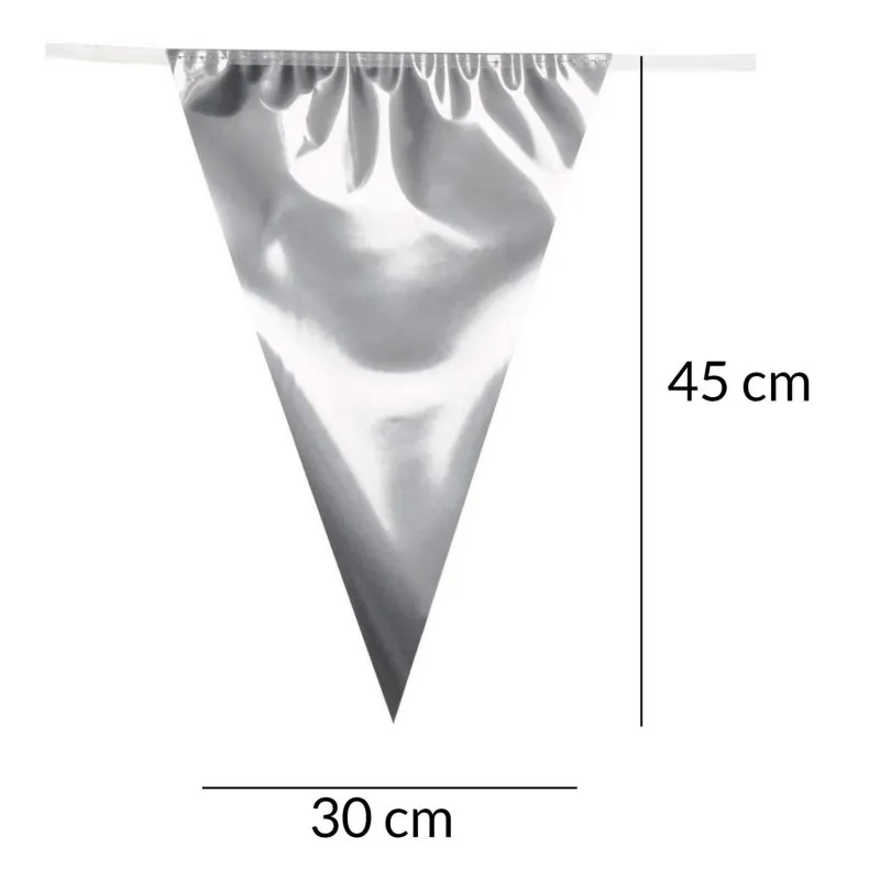 Flaggirlang 10 meter - silverfärgad vimpelgirlang