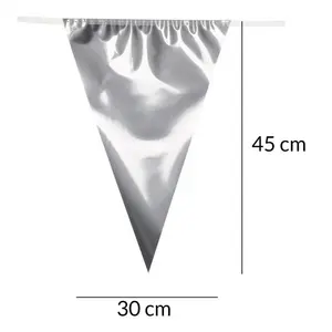 Flaggirlang 10 meter - silverfärgad vimpelgirlang