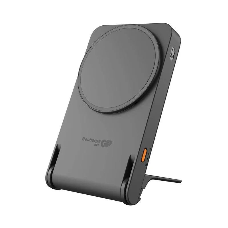 GP Batterier Magnetic Safe 2-In-1 Wireless Powerbank 5000 mAh Grey