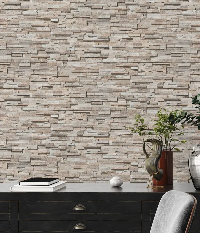 Living Walls Best of Wood´n Stone III T8161 Tapet Vit/brun