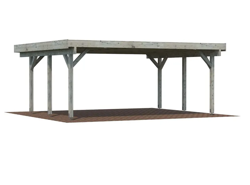 Palmako Karl Carport 30,7 m²/inv. 20,6 m², grå impregnerad