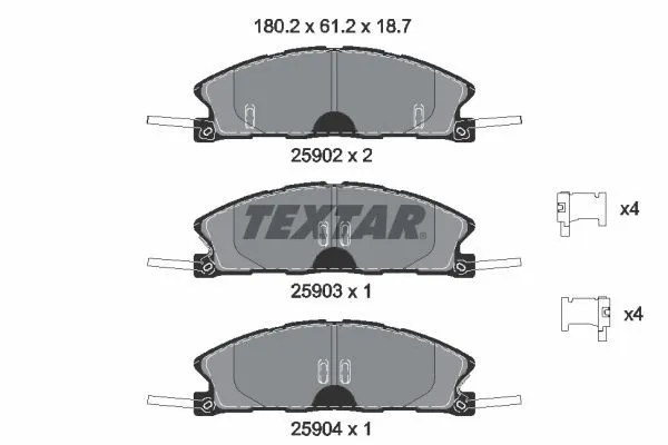 Bromsbelägg TEXTAR 2590201