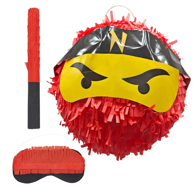 Ninja Piñata Set med Fladdermus och Mask - Barnkalas Kul