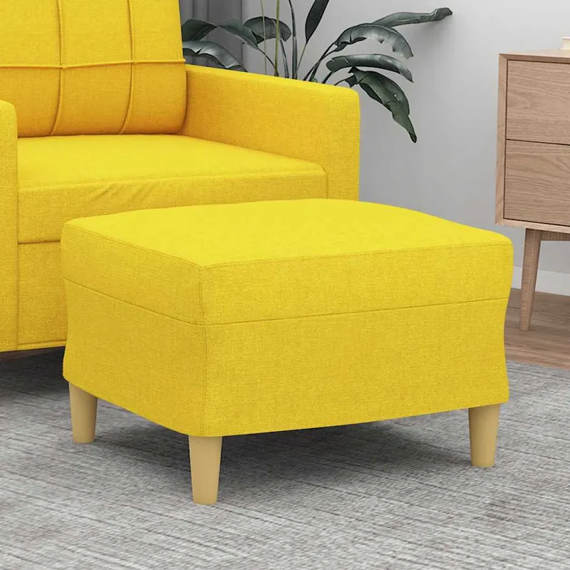 vidaXL Fotpall ljusgul 60x50x41 cm tyg (#5710)