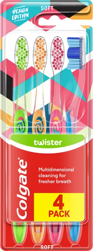 Colgate Toothbrush Twister Soft 4-pack