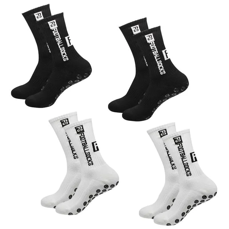 4 par Fotbollsstrumpor Sport Grip Strumpor Anti-halk Basketstrumpor Spot Gummi Anti-halk bomullsfotbollsstrumpor One Size