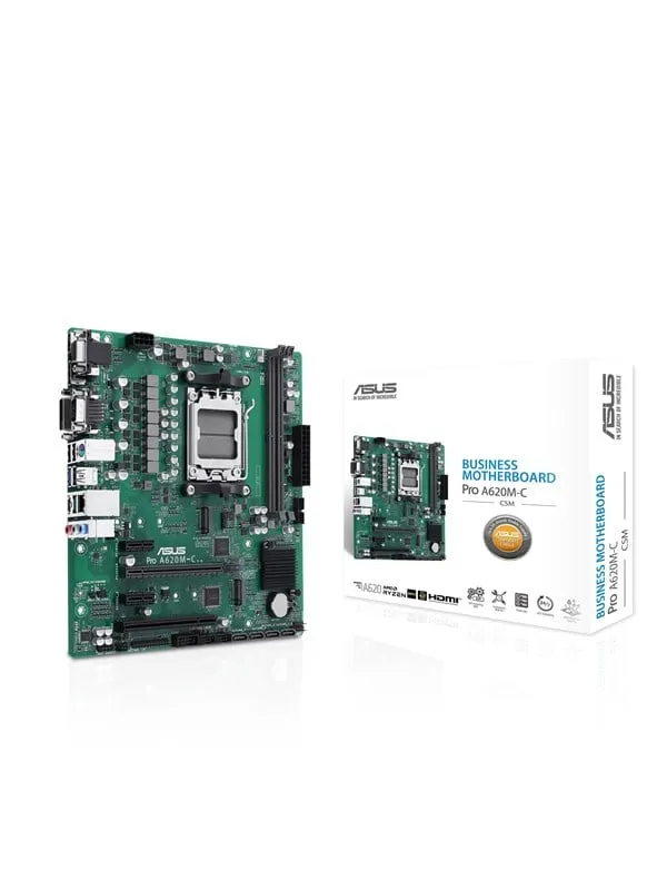 ASUS Pro A620M-C-CSM Moderkort - AMD B650 - AMD AM5 - DDR5 RAM - Micro-ATX