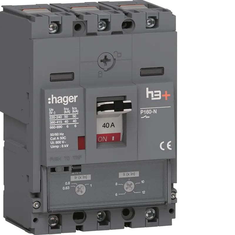 Hager HNS040DC Effektbrytare H3+, 40kA