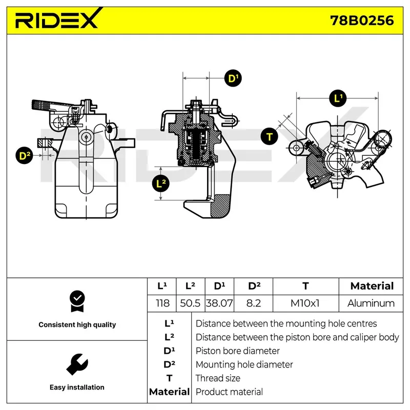Bromsok RIDEX 78B0256