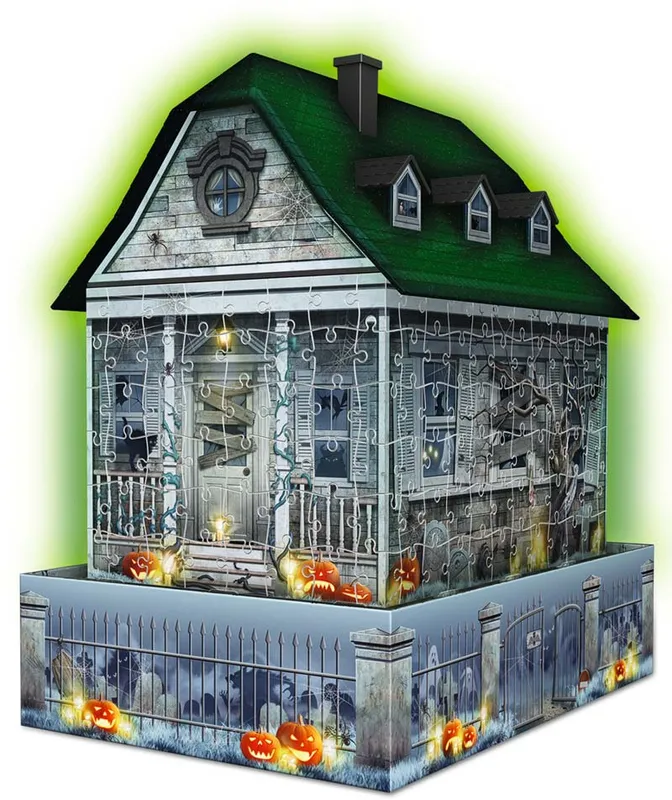 Ravensburger 3D Pussel – Hemsökt hus med LED-ljus 216 bitar