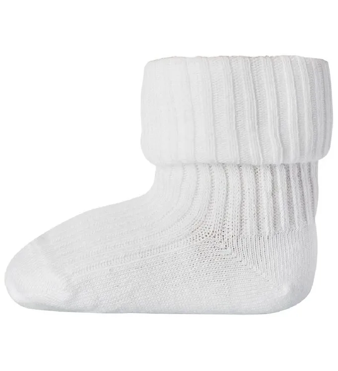 Ribbade Baby Bomullsstrumpor 22/24 White