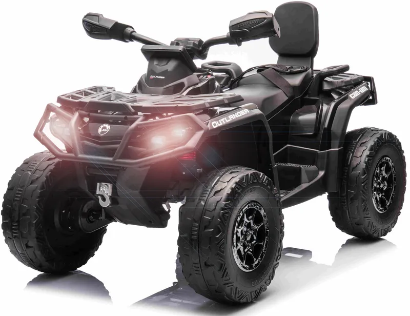 Can-Am Outlander EL ATV 21,6V Svart (4xMotor, Lädersäte, Gummihjul)