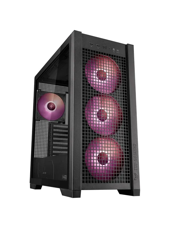 ASUS TUF Gaming GT302 TG ARGB ATX-chassi med fönster, svart
