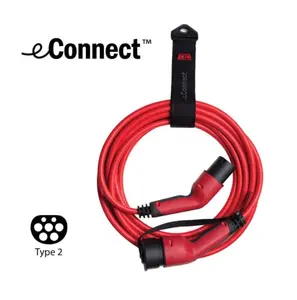 Laddkabel eConnect 4,6 kW Typ2 till Typ2, 20A, 5m DEFA