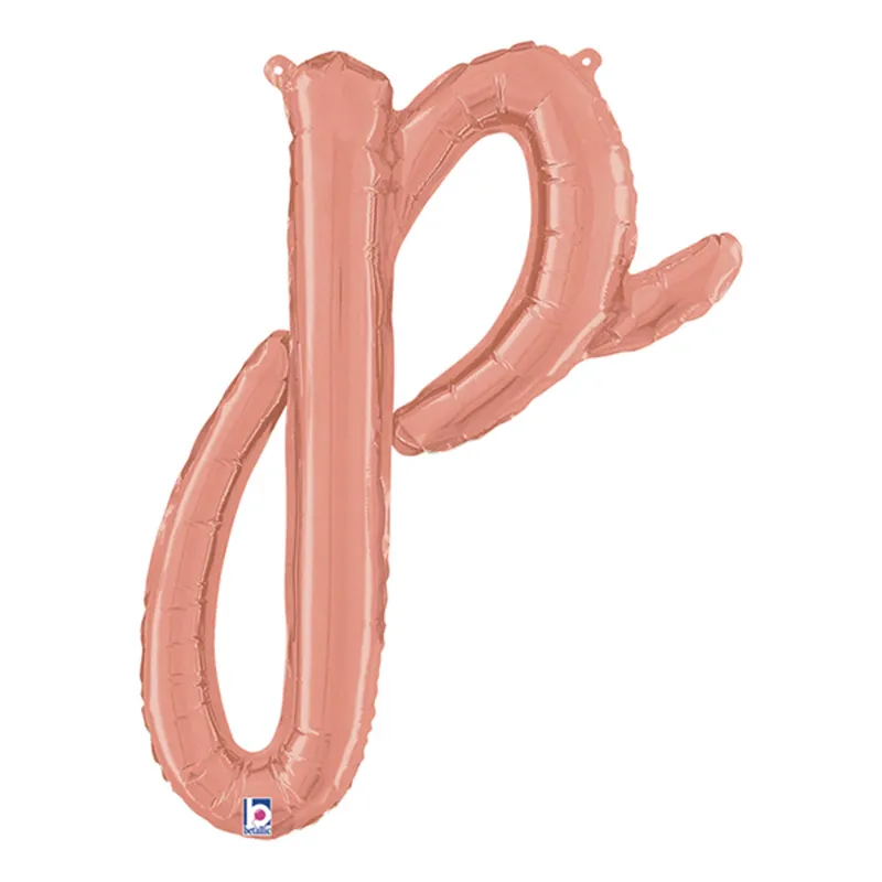 Bokstavsballong Script Roséguld - Bokstav P