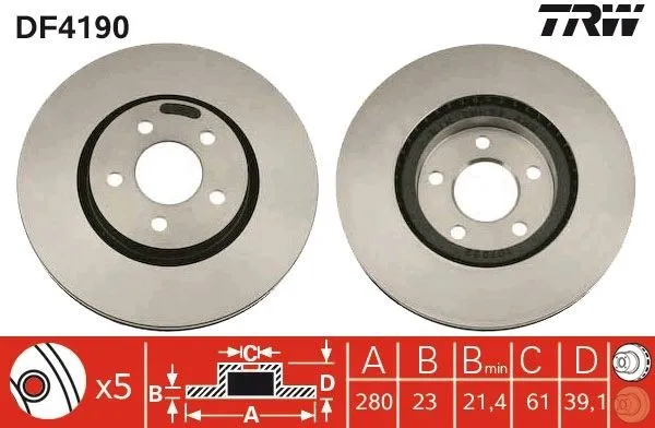 Bromsskiva TRW DF4190