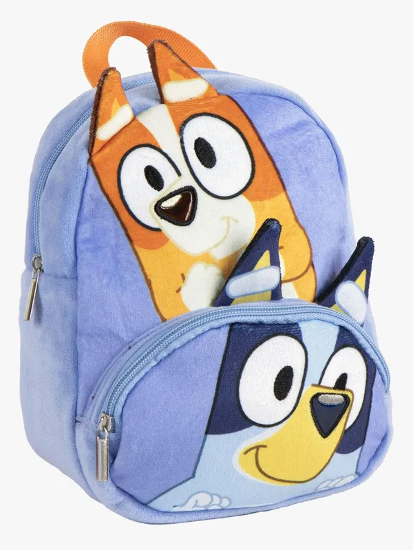 Bluey Plysch Ryggsäck, Blå