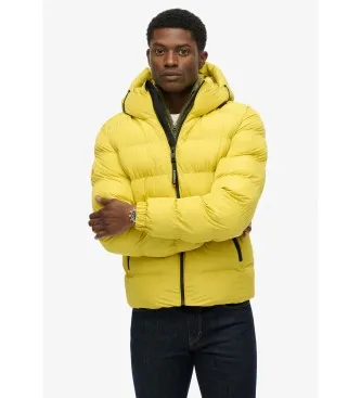 Superdry för män. M5011905A Quiltad sportjacka med huva gul (XXL), Casual, Polyester