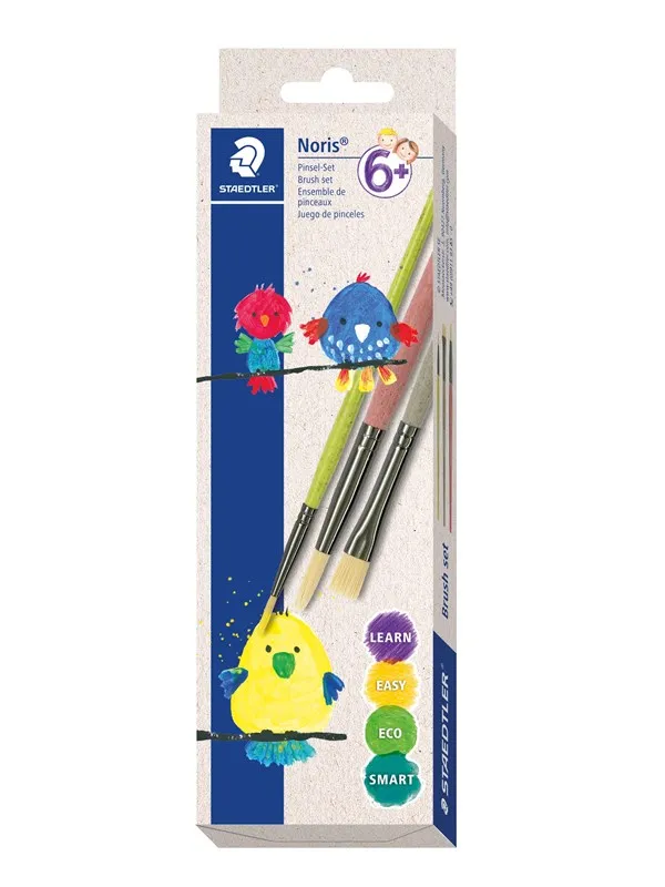 Staedtler 989R-S BK3 syntetiskt penselset, 3 penslar