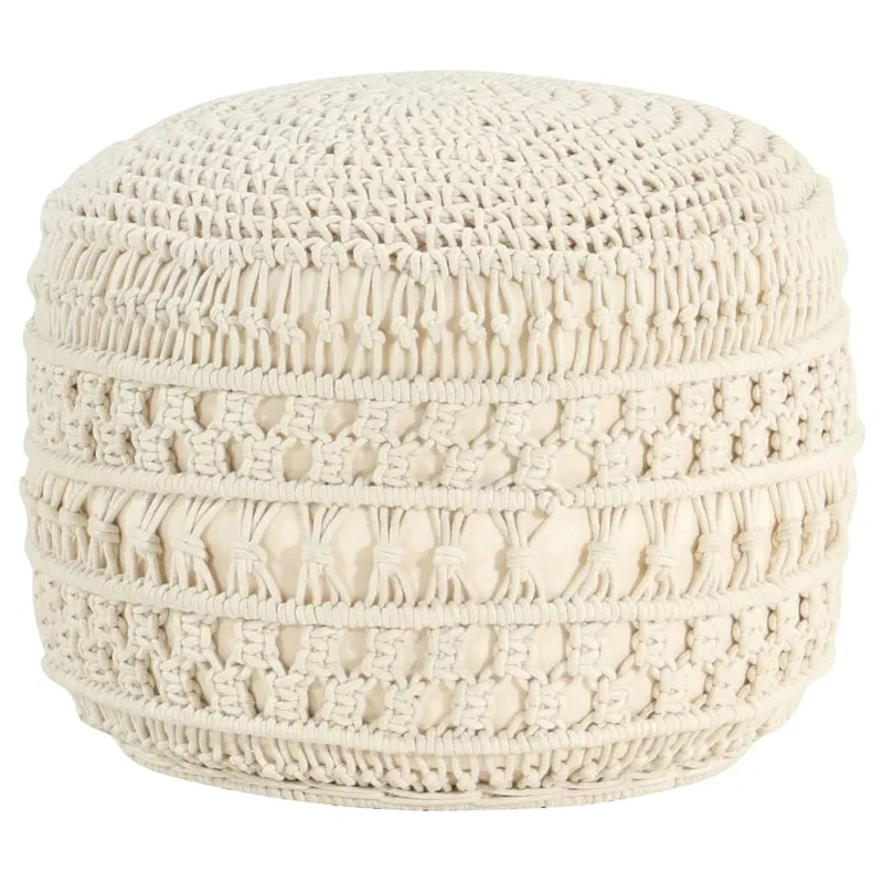 vidaXL Handgjord sittpuff makramé 45×30 cm bomull (#1034)