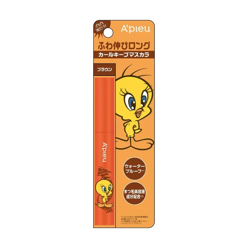 Apieu BORN TO BE Mudproof Length Curl Mascara Deep Brown TWEETY Design pcs & LV.2 (8g) 1.0