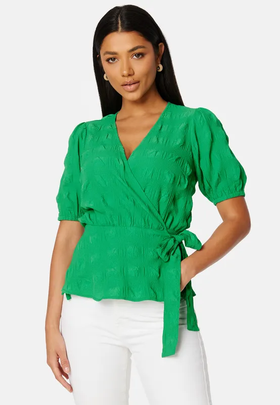 Triniti ss wrap blouse (#8761)