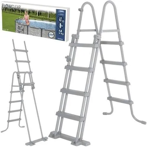 Poolstege 122cm - Stabil, Korrosionsbeständig, Halkfri