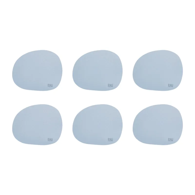 Aida RAW glasunderlägg 6-pack, sky blue (#3014)