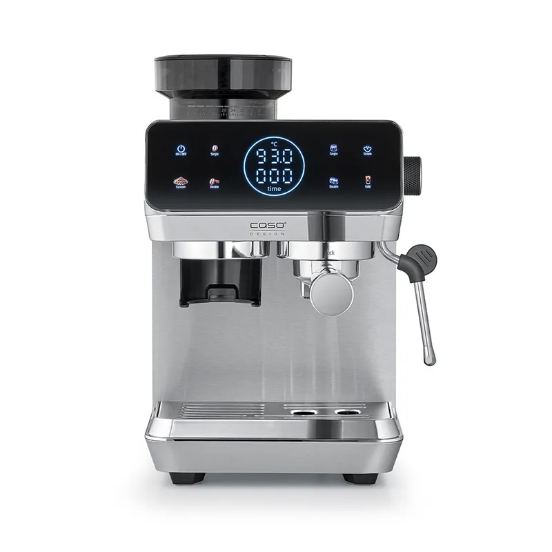 Caso Espresso Gourmet Espresso- och kaffemaskin med kvarn Silver