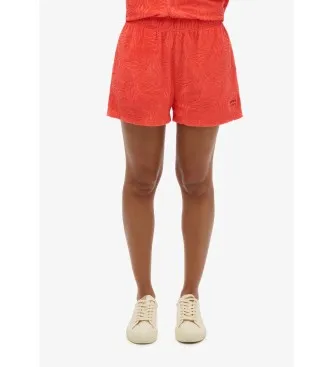 Superdry för kvinnor. W7110459A Country Club korallfärgade lockiga stickade shorts (40), Casual, Bomull