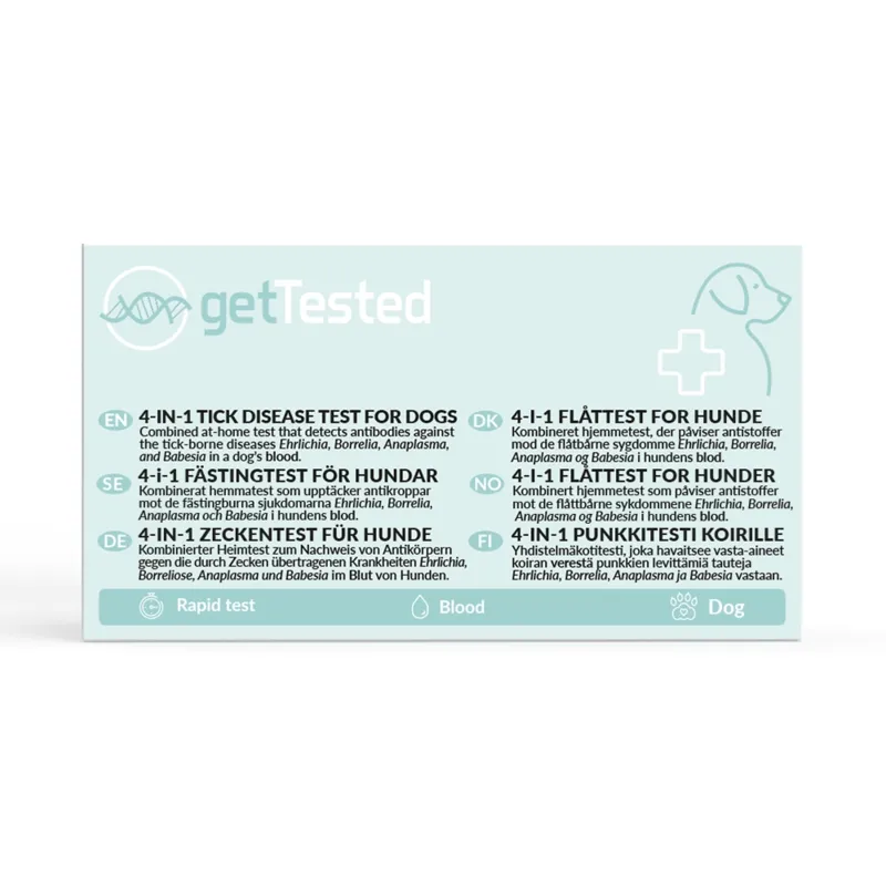 GetTested 4-i-1 Fästingtest för Hundar