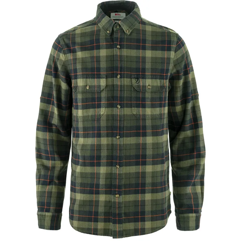Fjällräven Men’s Singi Heavy Flannel Shirt Black/Deep Forest