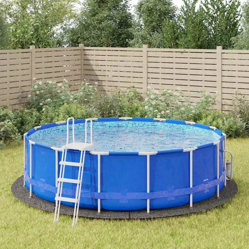 Vidaxl Matta till Pool, Ljusgrå, Ø458 Cm, Polyestergeotextil
