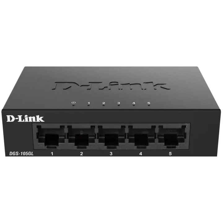 D-Link DGS-105GL 5 Port Gigabit Metal Unmanaged Desktop Switch, svart