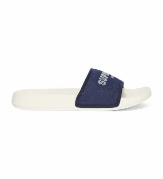 Superdry för kvinnor. WF310238A Flipflops med strass Luxe vit, marinblå (36/37), Karta, Ingen, Casual, Strandkläder, Marino