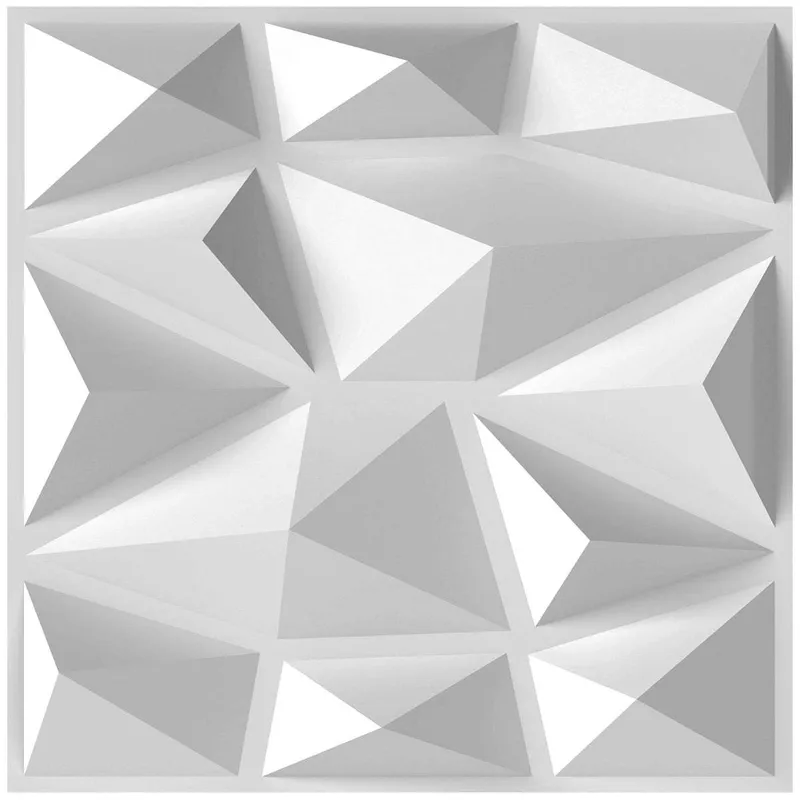 3D-väggpaneler, diamantmönster, 50-pack, PVC, 4,5 m² täckning
