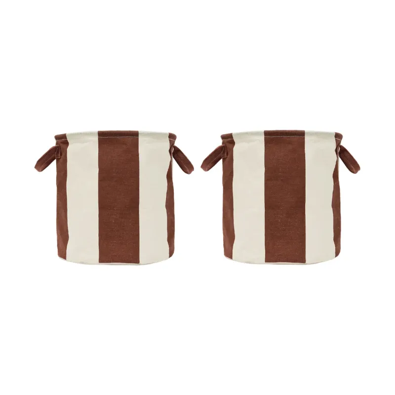 OYOY Kara förvaringskorg medium Ø32×32 cm 2-pack Nutmeg