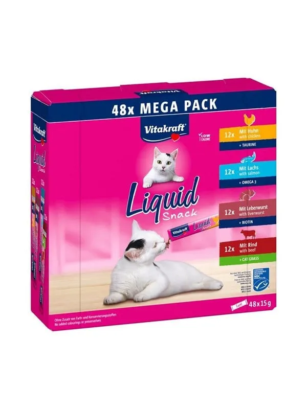 Vitakraft Flytande snack | MEGA PACK | 48 x 15 gr.
