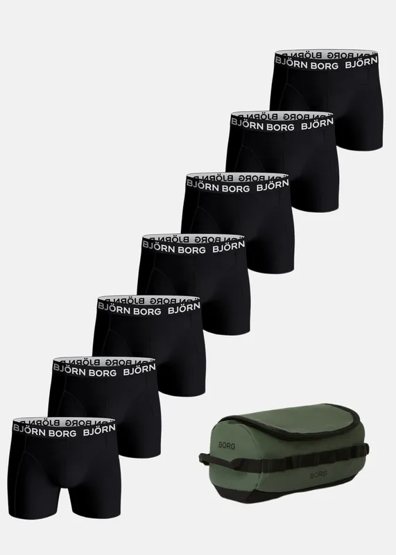 Cotton Stretch Boxer 7 Pack + Wash Bag (#0731)