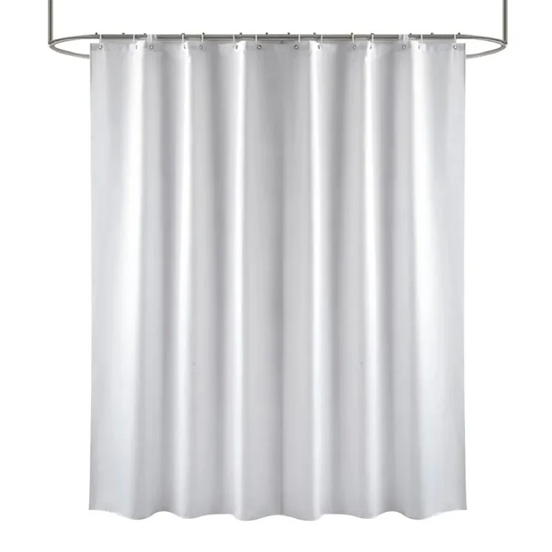 180-230cm Duschdraperier Vattentätt Kraftigt Tjockt Tyg Badgardin för Hotell Badrum Badkar Enfärgat Vitt Privat Skydd 180x230cm vit